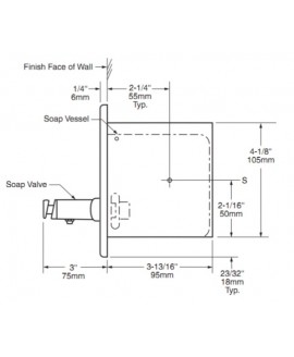 Дозатор рідкого мила вбудовуваний 1,3 л. 306