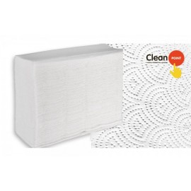 Паперові рушники листові, білі, Z-складання, 2 шари, CleanPoint, Standart. ZL-200. новинка