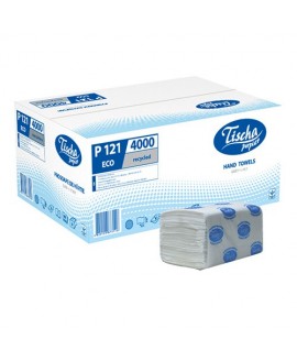 Паперові рушники листові, V-складання, макулатурні, сірі. P121