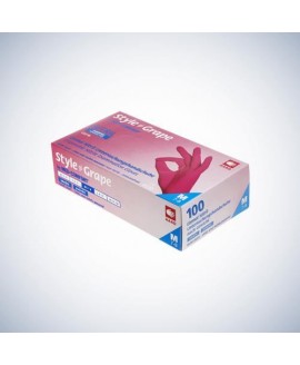 Рукавички нітрилові бордові без пудри  Ampri Style color Grape 01186