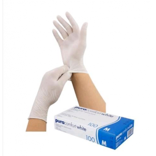 Рукавички нітрилові AMPri Nitrile PuraComfort White / Нітрил ПураКомфорт Білі 120-020
