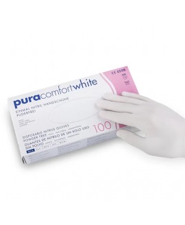 Рукавички нітрилові AMPri Nitrile PuraComfort White / Нітрил ПураКомфорт Білі 120-020